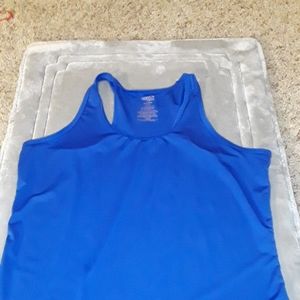 Blue mesh back workout tank